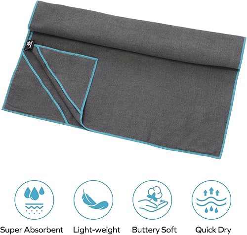 Miniatura 6 de Ewedoos Toalla de yoga con esquinas de anclaje, toalla antideslizante para yoga, pilates, entrenamiento, campamento