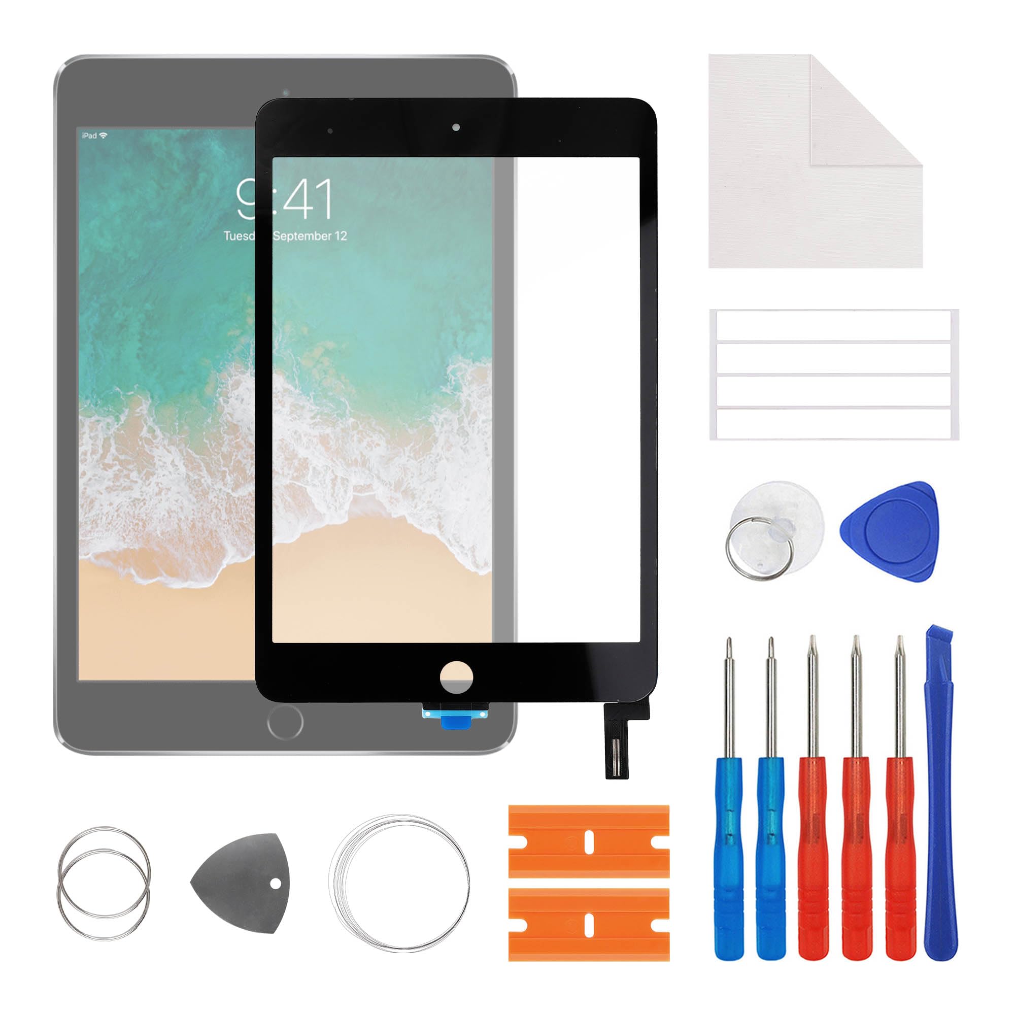 New SwarKing New Touch Screen Digitizer Replacement for iPad mini 4 A1538 A1550 with Free Repair Tools Kit.(No LCD Display)