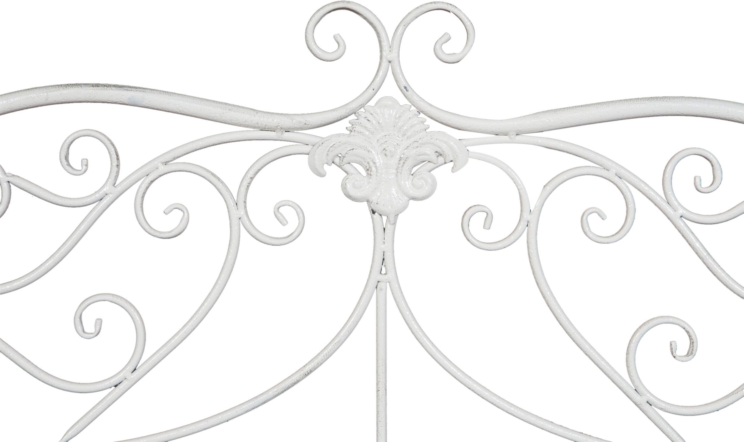 Biscottini Panchina da esterno ferro 133x49x90 cm - Panca da esterno arredo giardino - Panchina in metallo da giardino 2 posti - Divanetto in ferro bianco - Sedia portico - Panchina ghisa