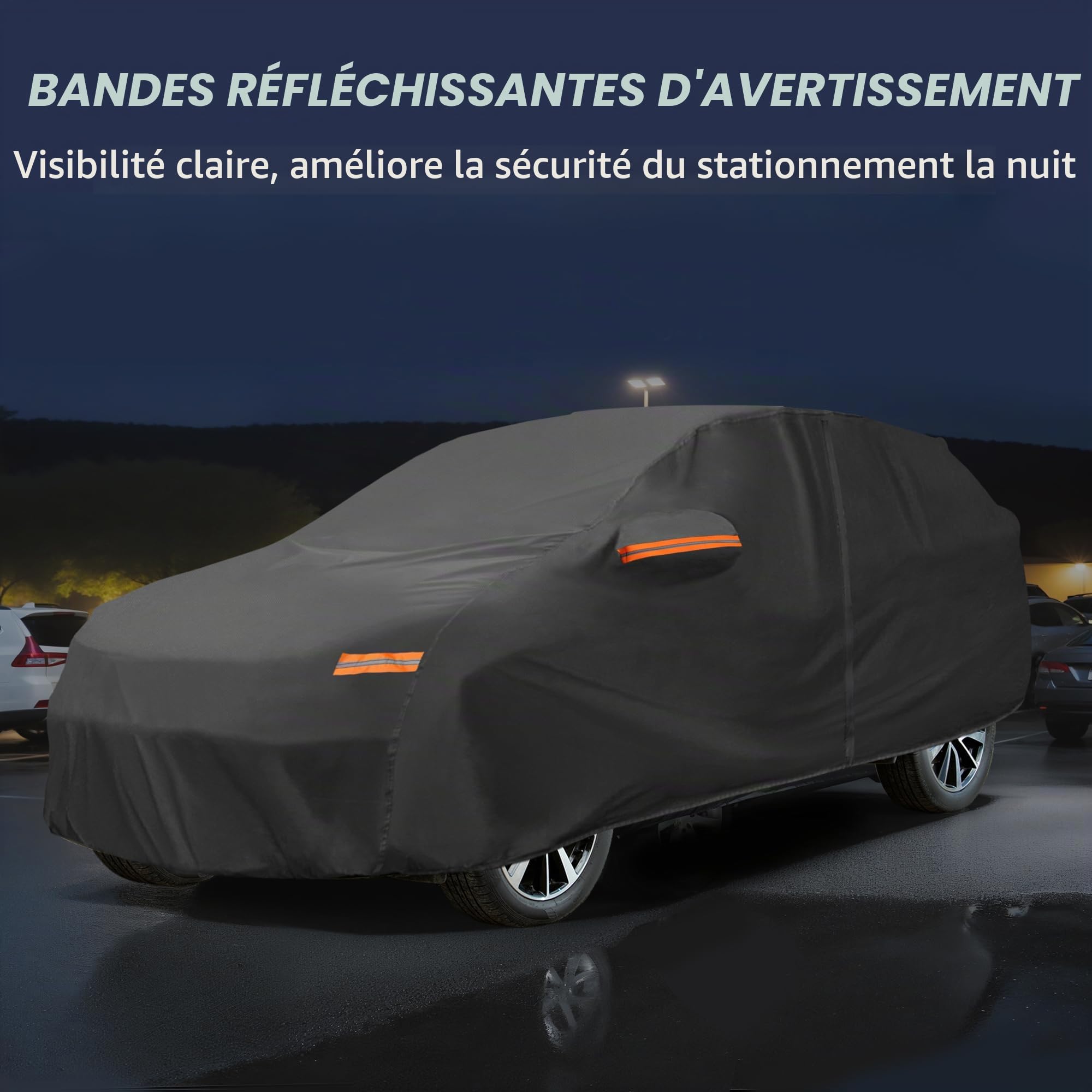 X AUTOHAUX Housse de Voiture Toutes Saisons pour Kia Sportage - Imperméable, Coupe-Vent et résistante aux UV - Fermeture éclair latérale Gauche - Matériau PU 210D