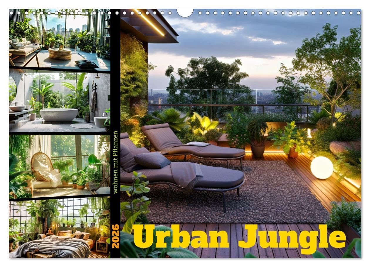 Urban jungle - living with plants UK-Version (Wall Calendar 2026 DIN A3 Landscape), CALVENDO 12 Month Wall Calendar โ image 1