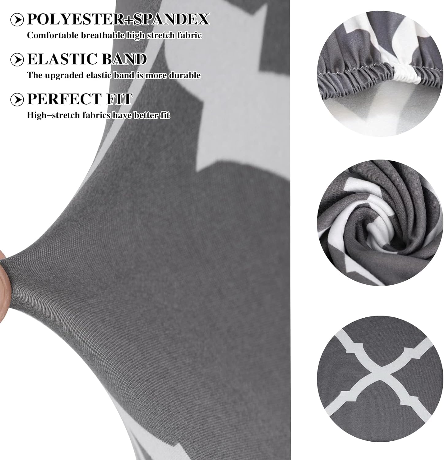 Coprisedie Elasticizzati Marmo Oro: Fodere Per Sedie In Spandex, Set Da 6, Universali Per Soggiorno, Cucina, Feste, Hotel, Lavabili - 2