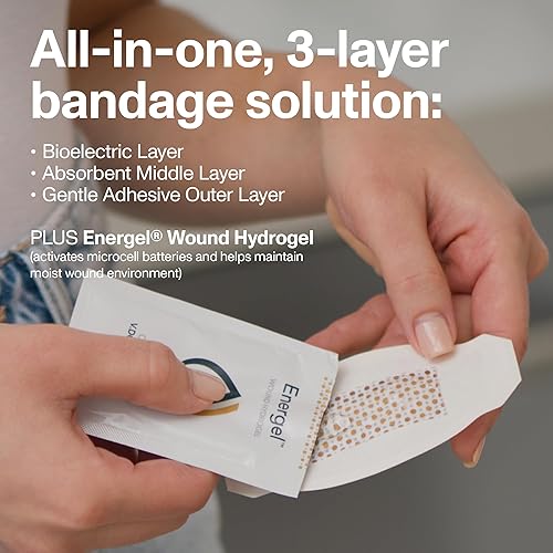 Miniatura 5 de PowerHeal Kit de vendaje bioeléctrico para el cuidado de heridas y curación rápida, 3 capas con almohadilla bioeléctrica, almohadilla absorbente,