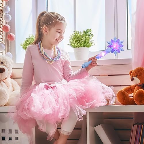 Miniatura 8 de Varita de copo de nieve iluminada, varita de copo de nieve, princesa iluminada con sonido para niños y niñas, princesa, fiesta de cumpleaños,