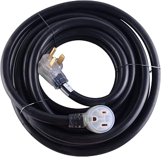 MaxWorks 80703 Heavy Duty 40 Foot 8 AWG/3C 6-50 Nema R Plug Lighted Welding Cord with ETL Approved