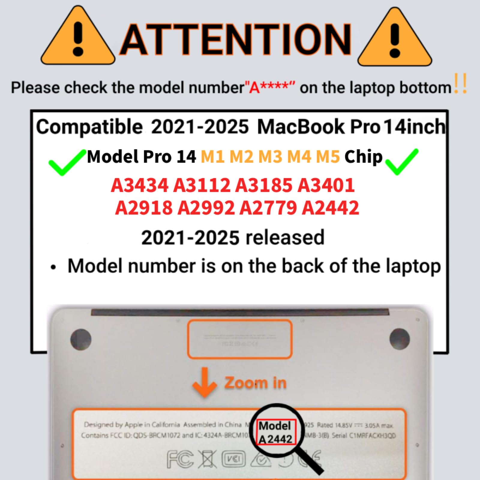 Cover per Macbook Pro 14 pollici 2025-2021 M5 M4 M3 M2 M1 Modello A2442 A2779 A2918 A2992 A3112 A3185 A3401 A3434 Touch ID, Plastica Custodia Protettiva Case, A scacchi gialli
