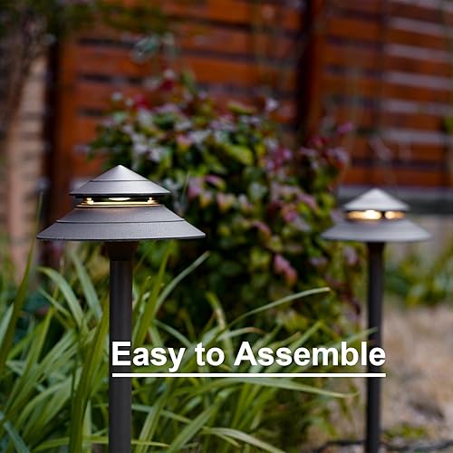 Miniatura 7 de GOODSMANN Kits de luces de camino 3W LED 8PK Iluminación de paisaje de bajo voltaje para exteriores, 180 lúmenes, cableada, 2 niveles, luz de camino