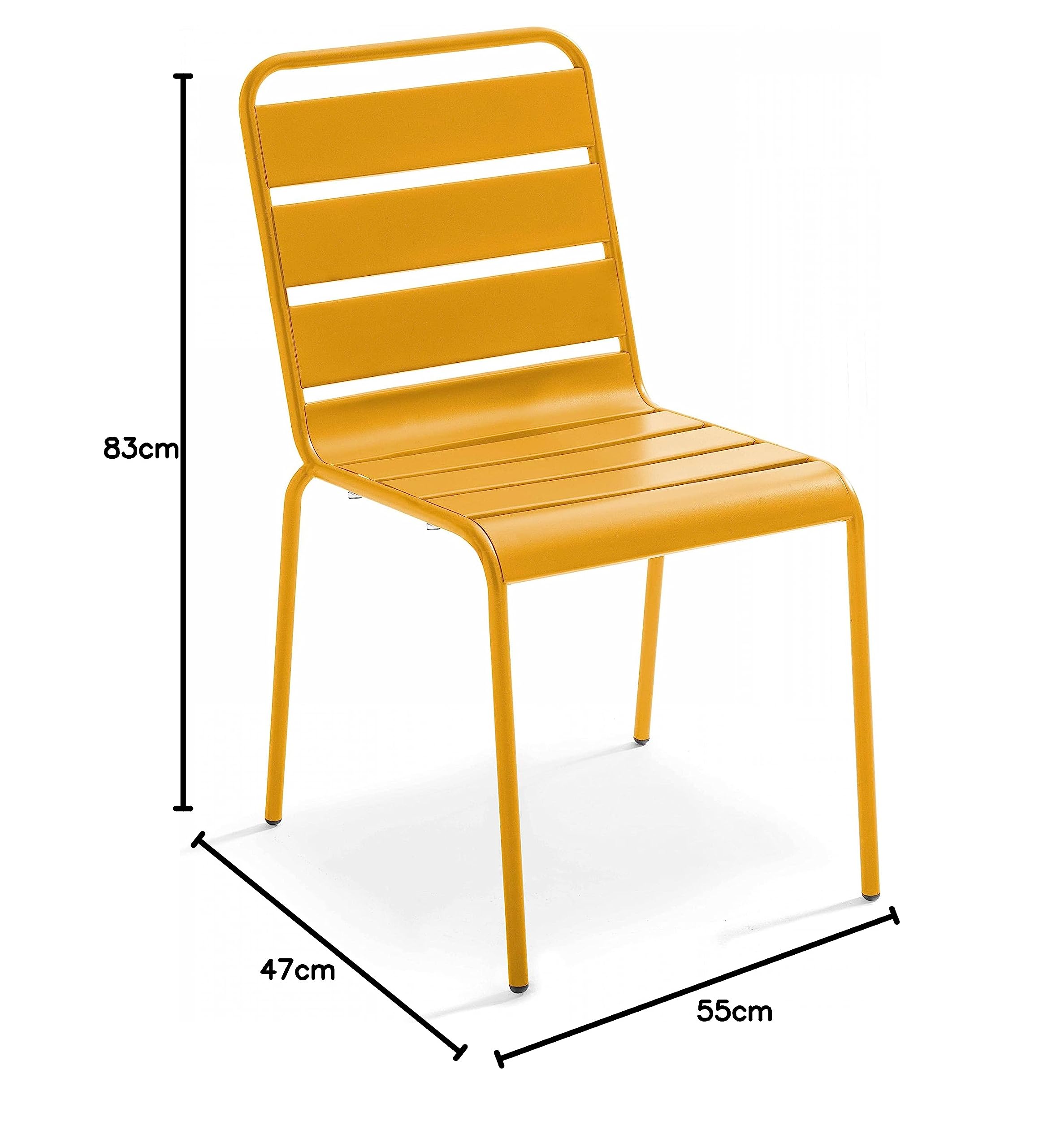 Oviala Chaise de Jardin en métal Jaune - Palavas