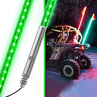 Vista 7 de 4 pies LED Látigo Luces Rojas Impermeables con Asta de Bandera y Bandera para Seguridad para Can-Am Maverick X3 Sand Dune Buggy UTV ATV 2020 Polaris