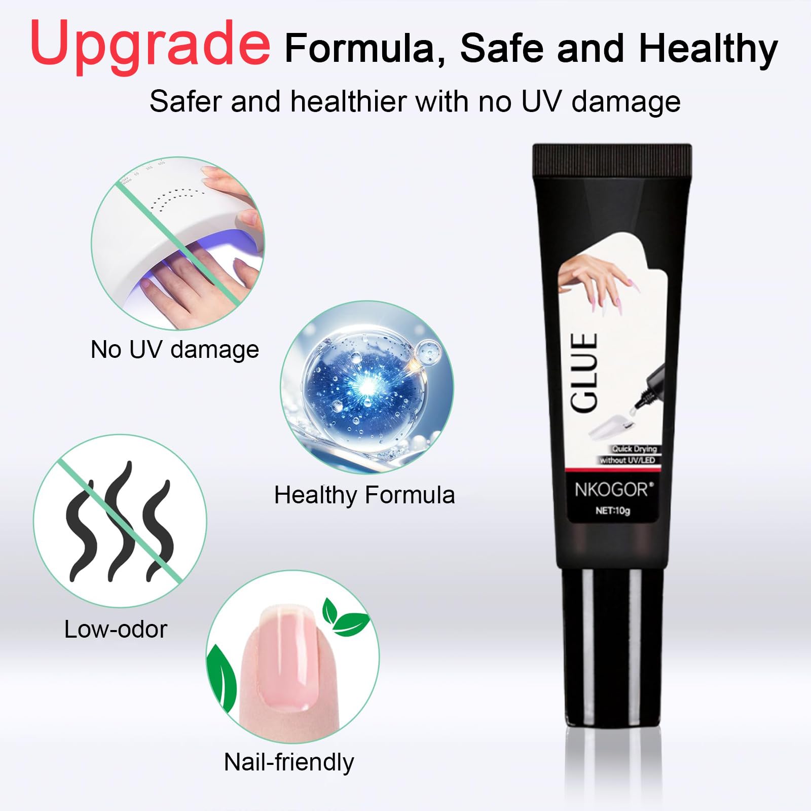Colla e Solvente Unghie Finte, Colla e Rimozione per Unghie Press-on, Extra Forte Colla Gel, Rimuovi Colla Unghie Finte, Lampada UV Non Necessaria, Asciugatura Rapida, Kit Di Lunga Durata (3)