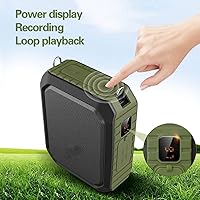 Vista 4 de Amplificador de voz inalámbrico Bluetooth Micrófono para profesor de 18 W, impermeable, amplificador de voz portátil, auriculares, micrófono Negro