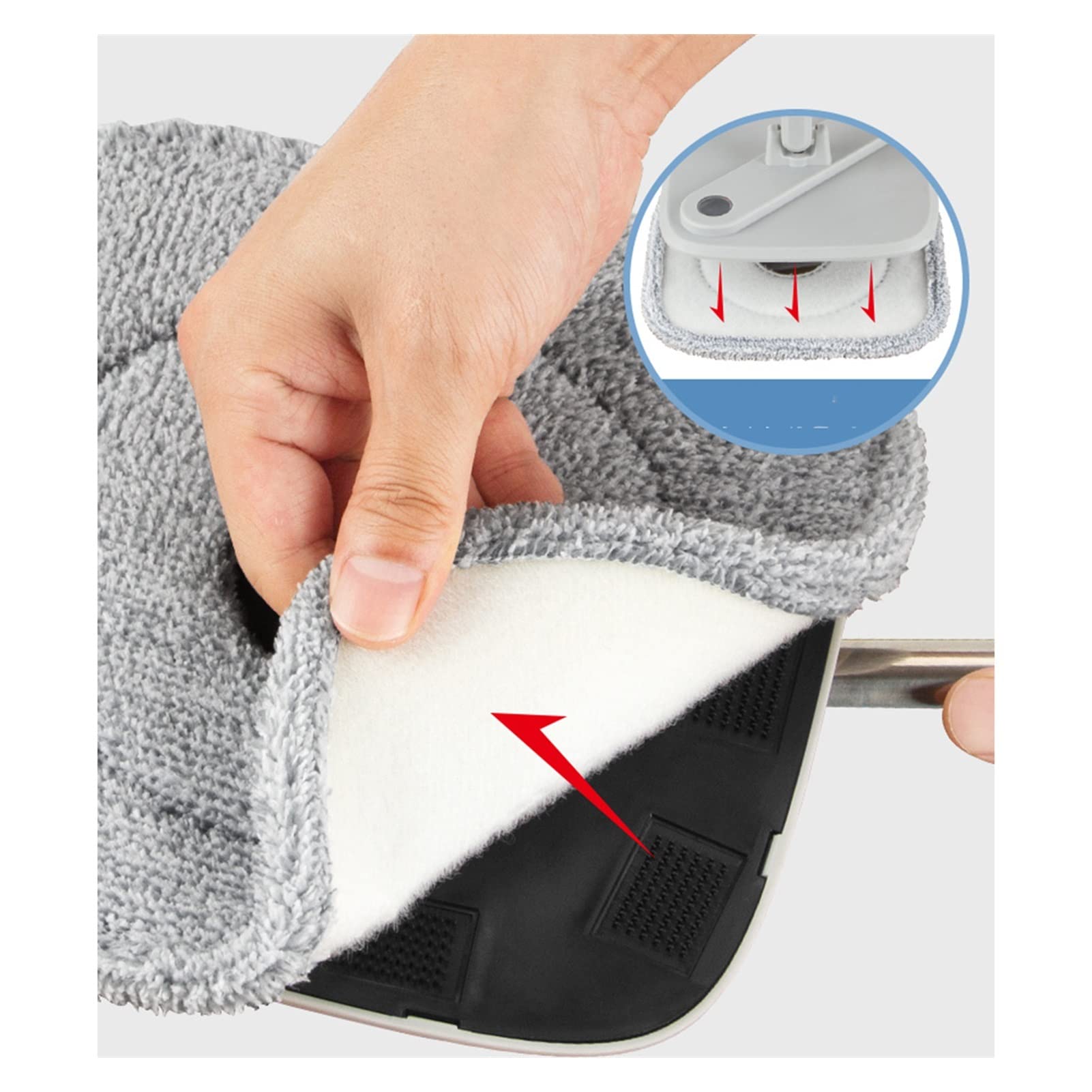 Mopa giratoria y cubeta Sistema de limpieza del piso de la fregona y el cucharón con la filtración de agua Spinner - Mobiletos lavables y reutilizables de la microfibra lavable y reutilizable Trapeado