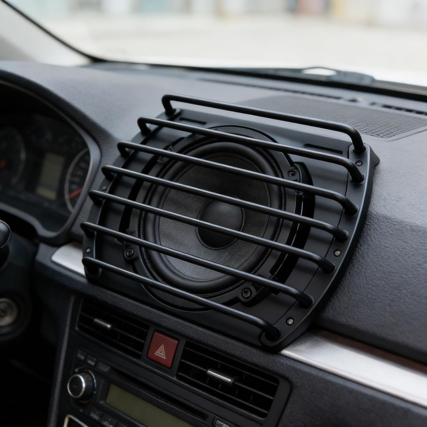 6 Rod Automotive Soundbar Grille Guard, Black Metal, 8 INCHES