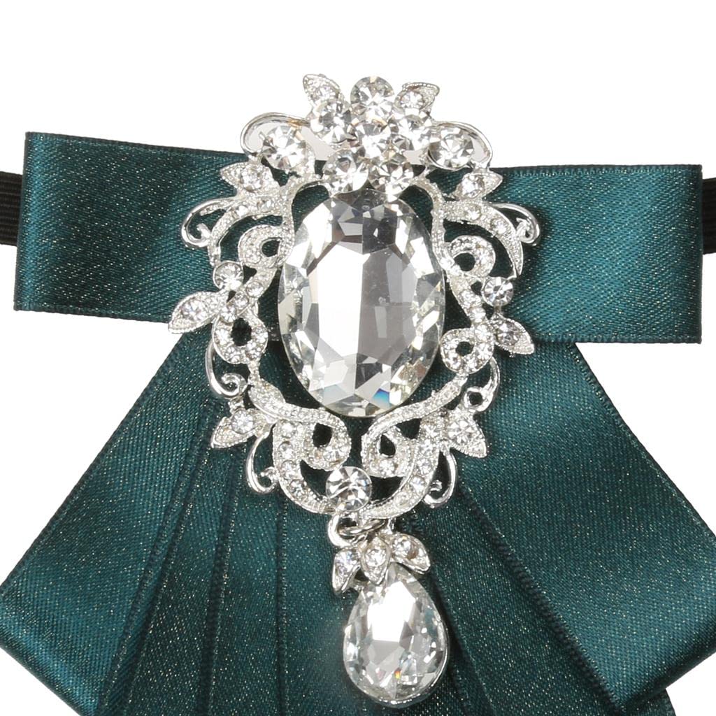 Papillon da uomo per matrimonio, festa, ballo, nastro Diamand Neckwear verde, verde scuro, 12 x 8,5 cm