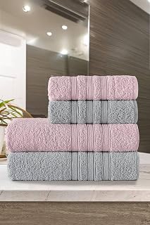 Riona Pamuklu 50x90-70x140 cm 4'lü Banyo Havlu Set