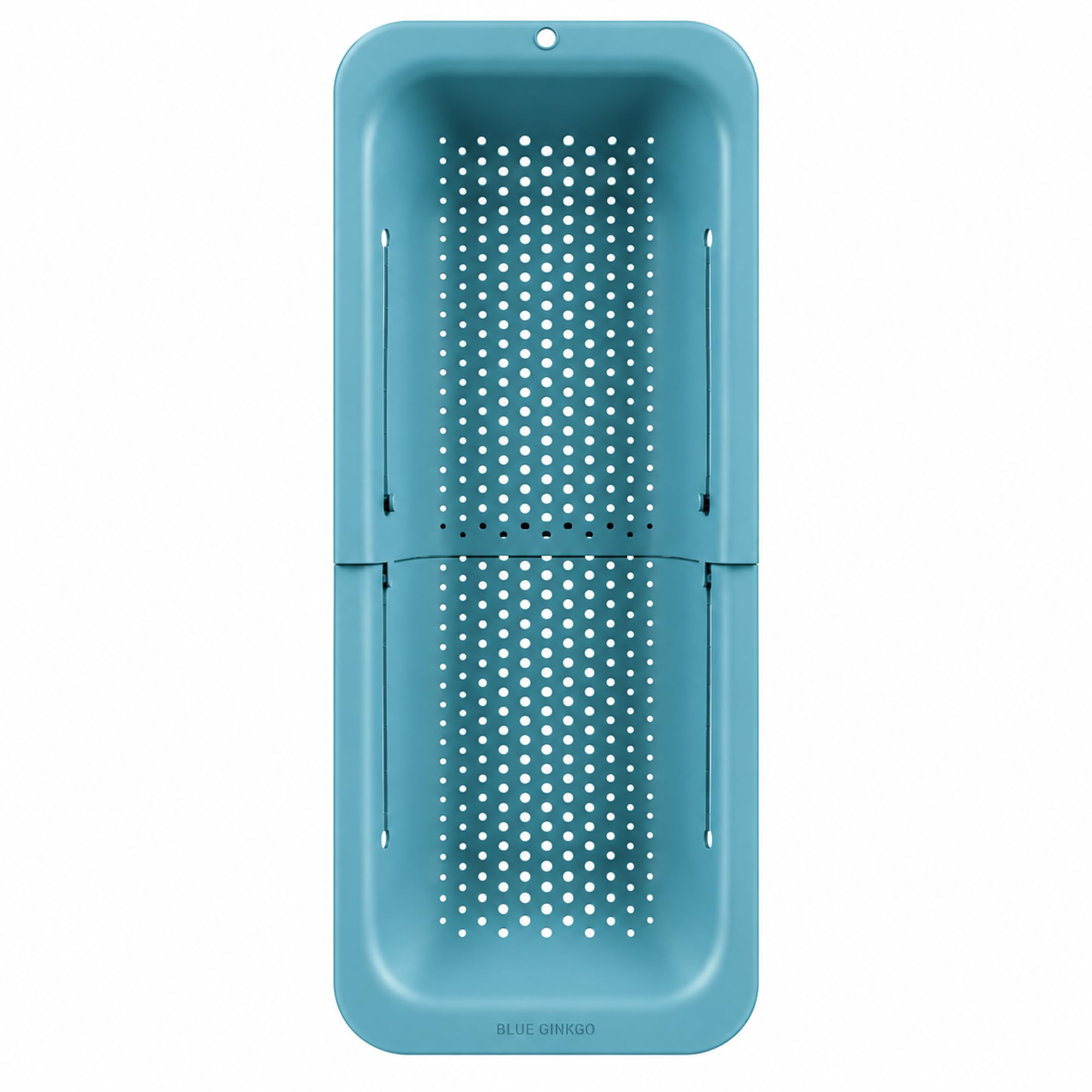 BLUE GINKGO Over the Sink Colander Strainer Basket - Wash Vegetables and Fruits, Drain Cooked Pasta and Dry Dishes - Extendable - New Home Kitchen Essentials (7.9 W x 14.5-19.5 L x 2.75 H) - Teal 1 Pack Green