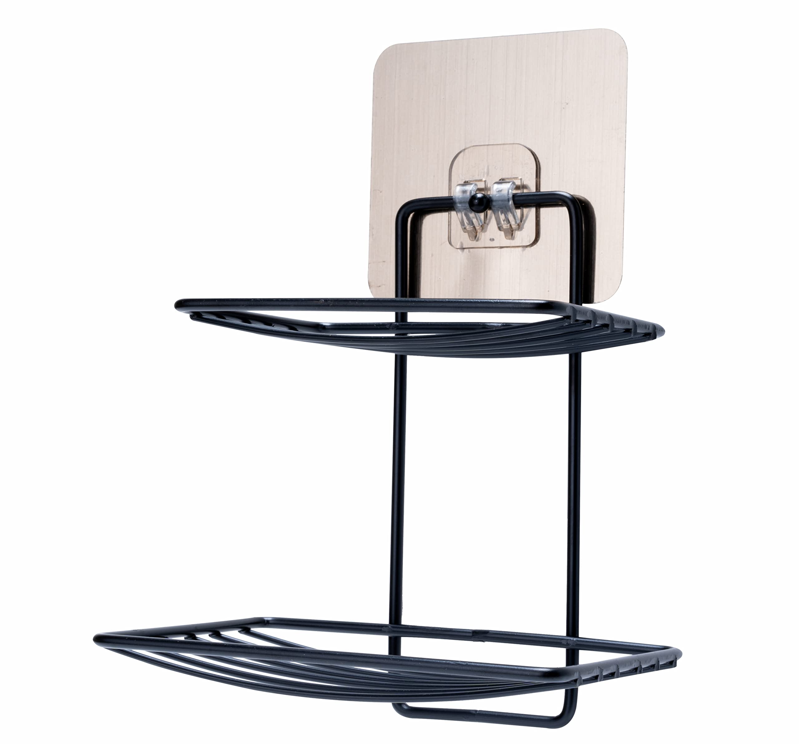 JIALTO Soap Dish Holder Self Adhesive Wall Mounted Sponge Stainless Steel Rack for Home Kitchen Bathroom Shower Metal Magic Sticker Series - Stand Sink Double Layer Hanging Bathroom, No-Drilling