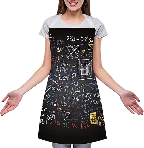 Miniatura 3 de Mathematics And Physics Apron with Pockets Water And Oil Resistant Kitchen Aprons Professional Adjustable Bib Apron for Women Men