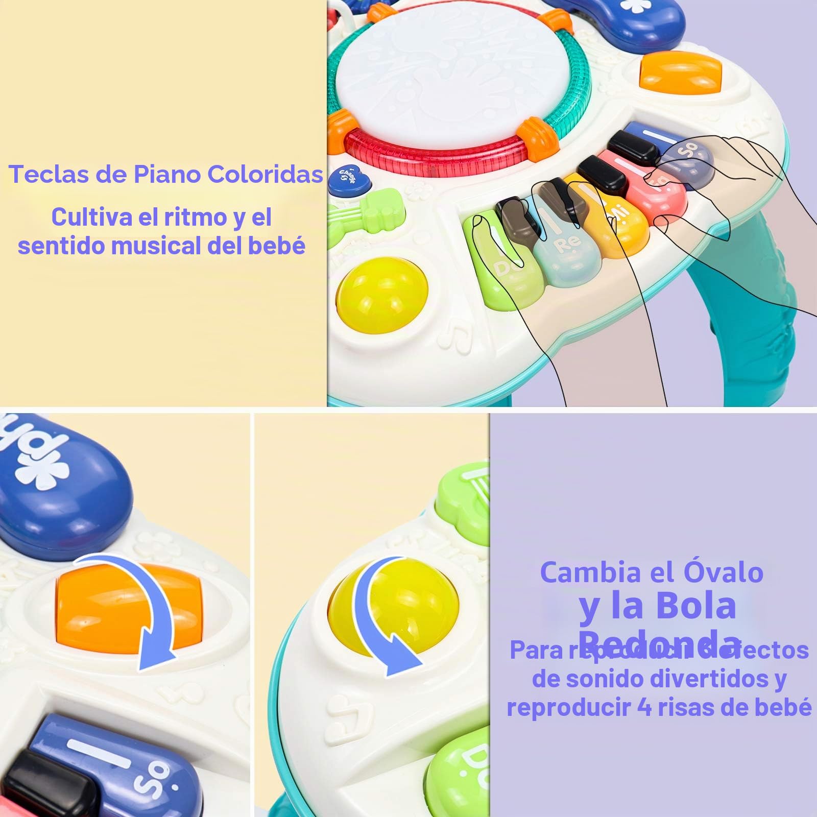 Juguetes Niños 1 año- Mesa Actividades Bebe Juguete Montessori Bebes Niña 1 2 años Navidad Regalo Instrumentos Musicales Infantiles Sonidos y Luces Educativos Regalos para Niños 1 2 años 9 12 Meses