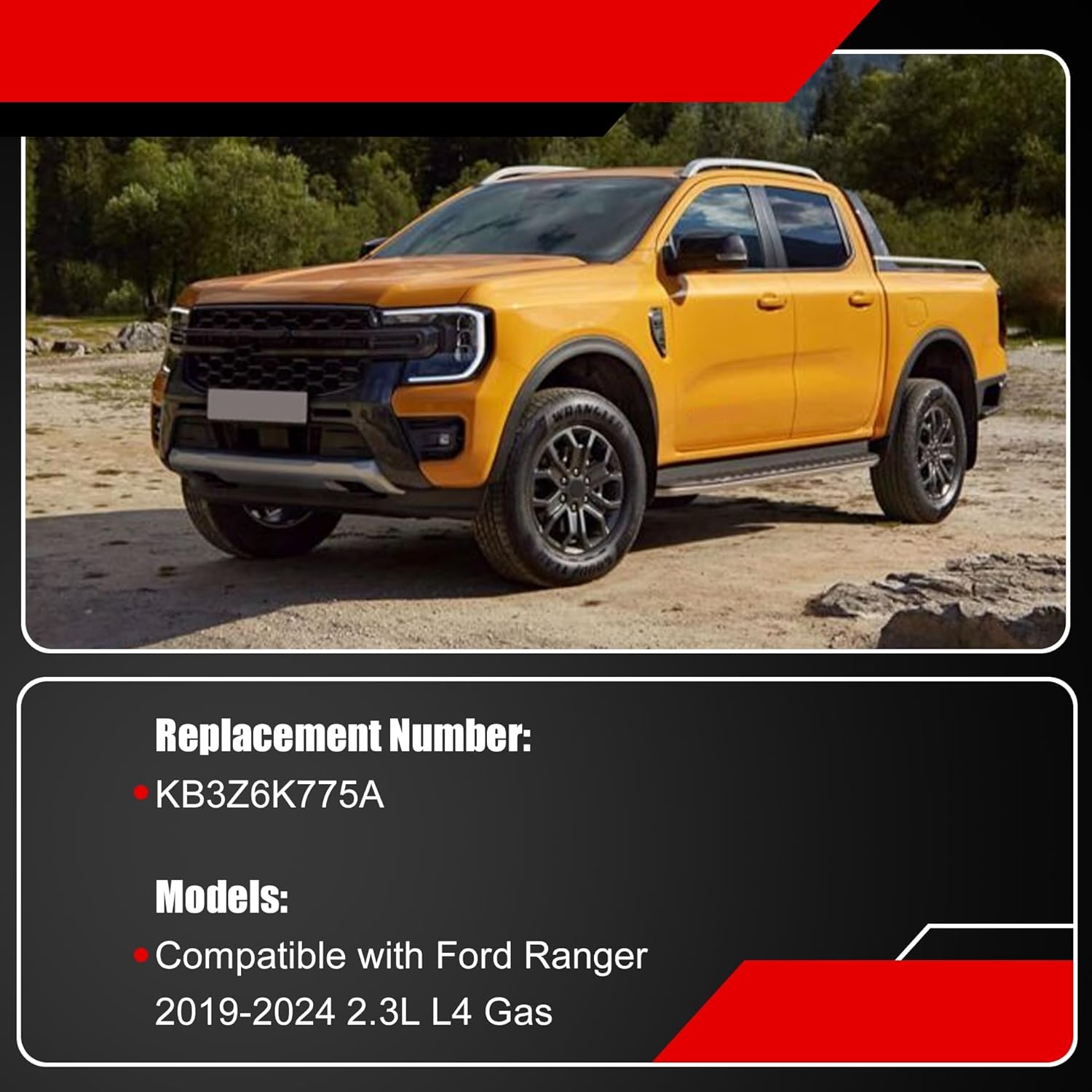 GXARTS Intercooler KB3Z6K775A Compatible with Ford Ranger Lariat Extended XL Extended XL Crew 2019 2020 2021 2022 2023 L4 2.3L Turbocharged