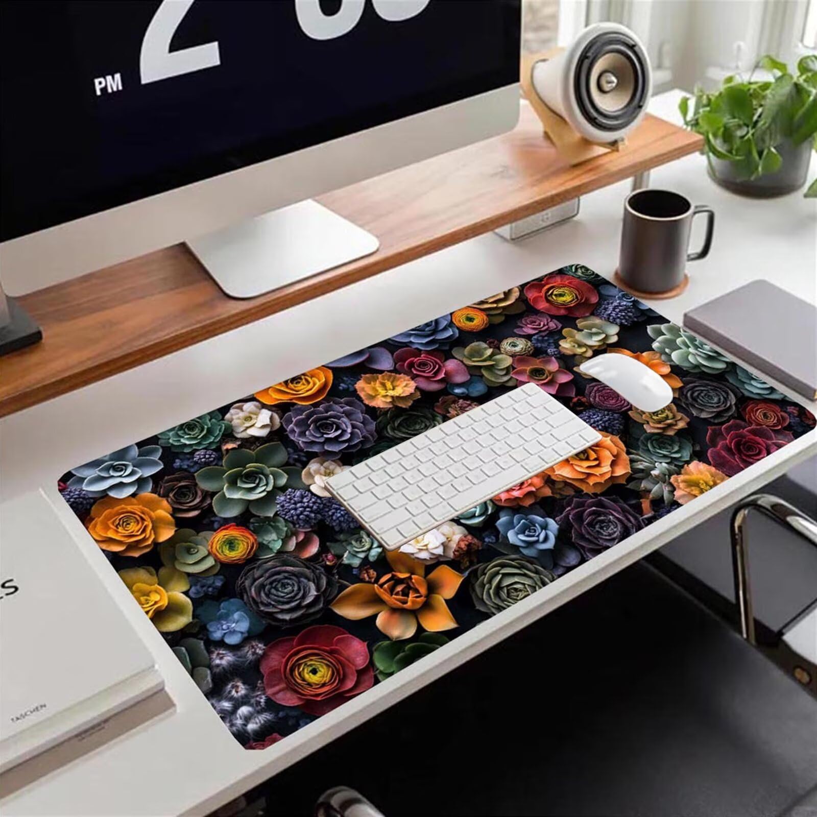 Gamingowa podkładka pod mysz 1200 x 600 x 3 mm, XXL, wodoszczelna, odporna na ścieranie, z przyszytymi krawędziami, podkładka na biurko, poprawia prędkość i precyzję, do laptopa, komputera, soczysty