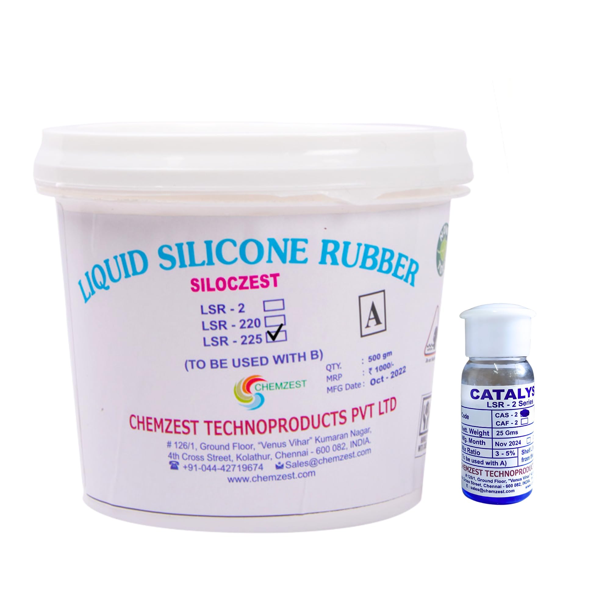RANA POLYMERS SILCOZEST LSR 225 Liquid Silicone Rubber for Resin Art, POP & Clay Mold Making | High Detail & Smooth Finish | 25 Shore Hardness (slow catalyst, 500 gm)-picture-25