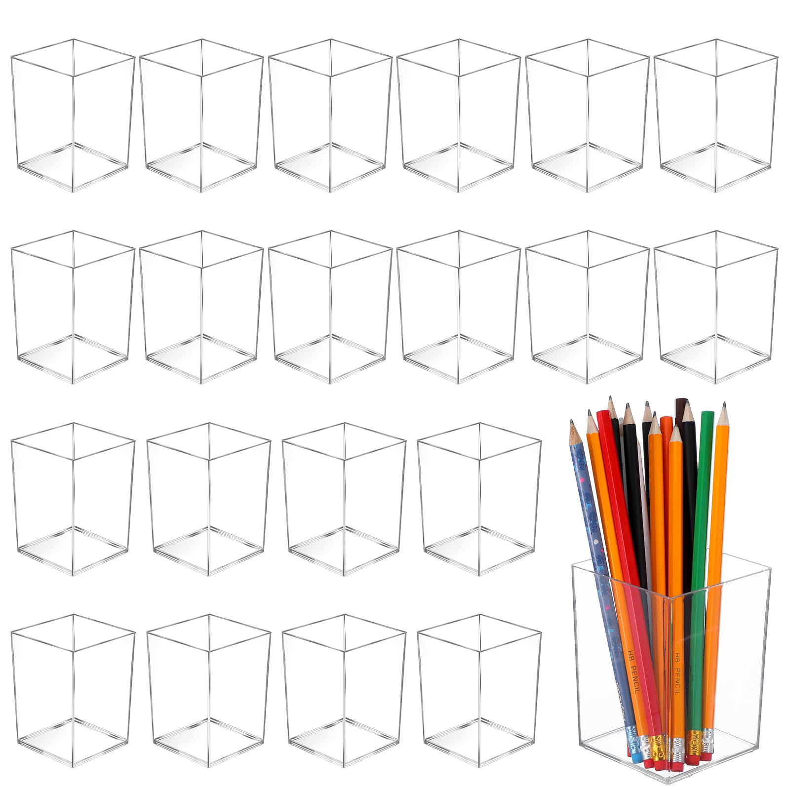 Pot à stylo acrylique transparent pour éliminer le désordre sur votre table