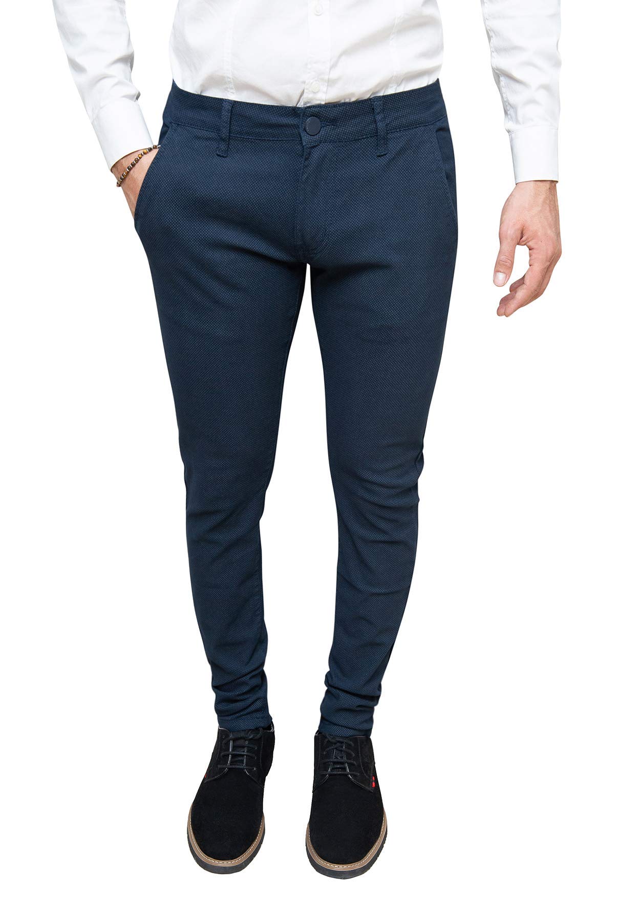 Evoga Pantaloni Uomo Class Slim Fit Primavera Estate Casual in Cotone