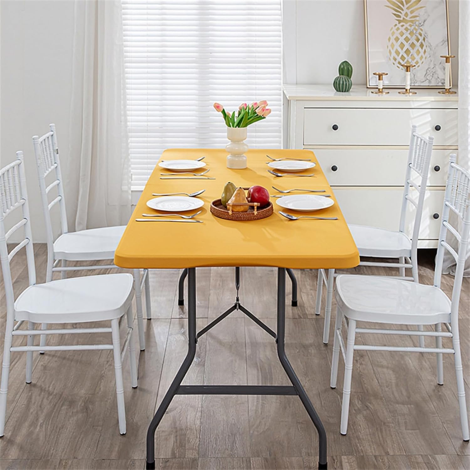 KIJyfgTR Waterproof Rectangular Beer Tablecloth, Ideal For Camping And Picnics(Yellow,76x122cm)