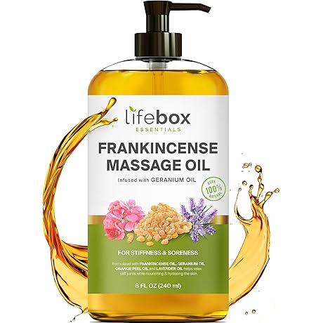 100% Natural Frankincense Massage Oil for Stress, Pain Relief and Relaxation