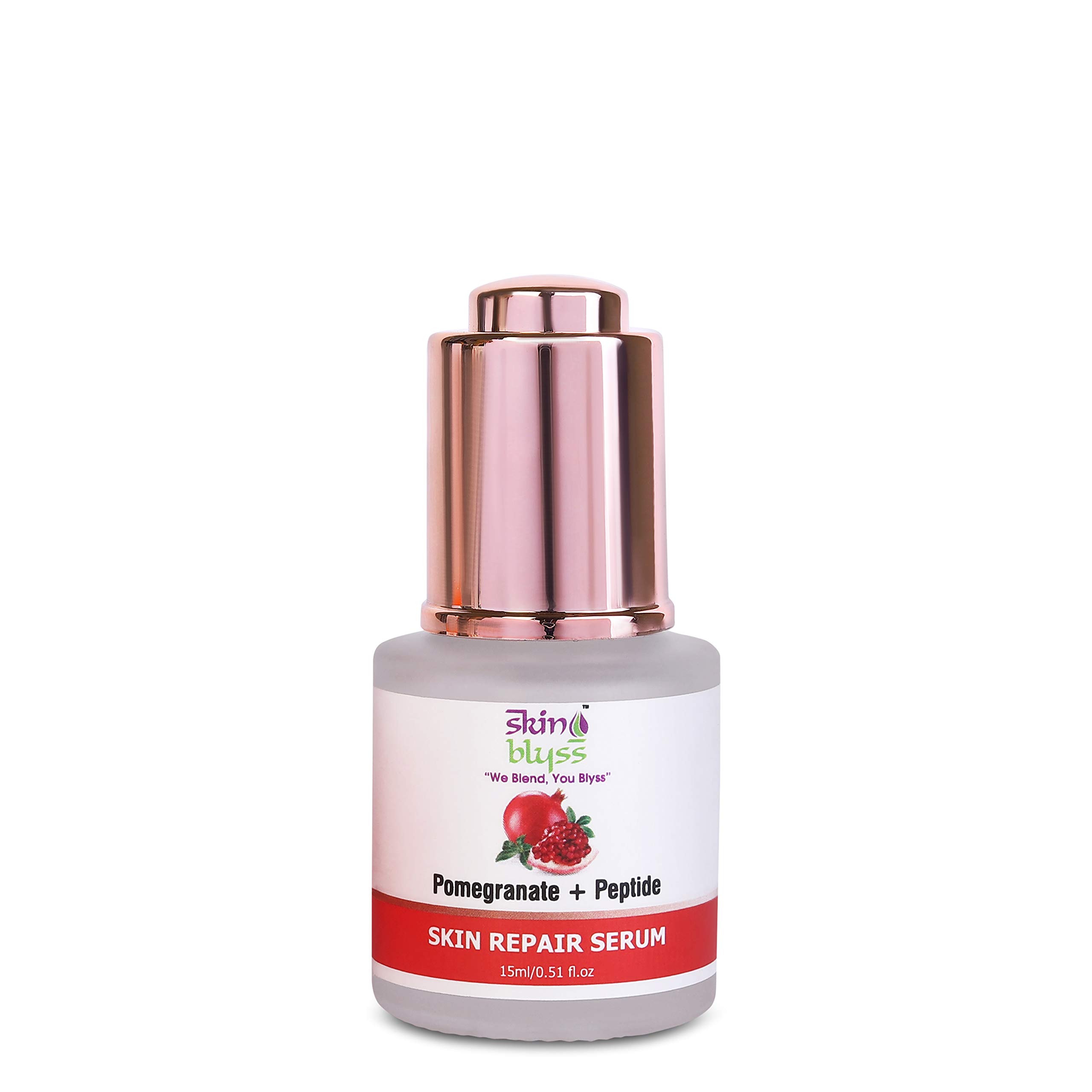 SkinBlyss Pomegranate & Peptide Skin Repair Serum Builds Collagen & Skin Firmness Paraben Free Sulphate Free Mineral Oil Free - 15 ML