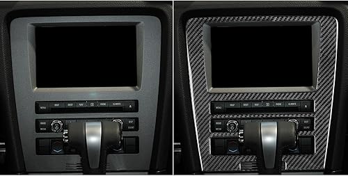 Miniatura 3 de NVCNX Real Premium - Adhesivo de fibra de carbono para salpicadero de automóvil, radio, CD, CA, cubierta de panel de CA, compatible con Ford Mustang