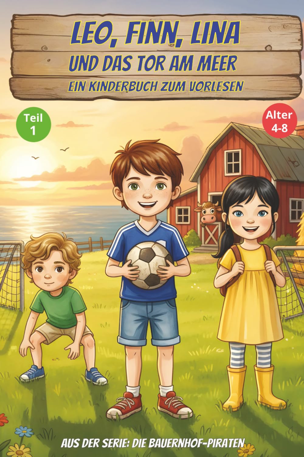 Leo, Finn, Lina und das Tor am Meer, ein Kinderbuch zum Vorlesen, aus der Serie: die Bauernhof-Piraten, Alter 4-8: Gute-Nacht-Geschichten für Kinder (Die Fußball-Bauernhof-Piraten)