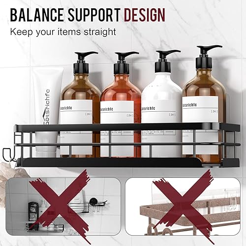 Miniatura 4 de Organizador de ducha de gran capacidad, organizador de ducha adhesivo resistente con jabón de diseño estético personalizado, estantes de ducha