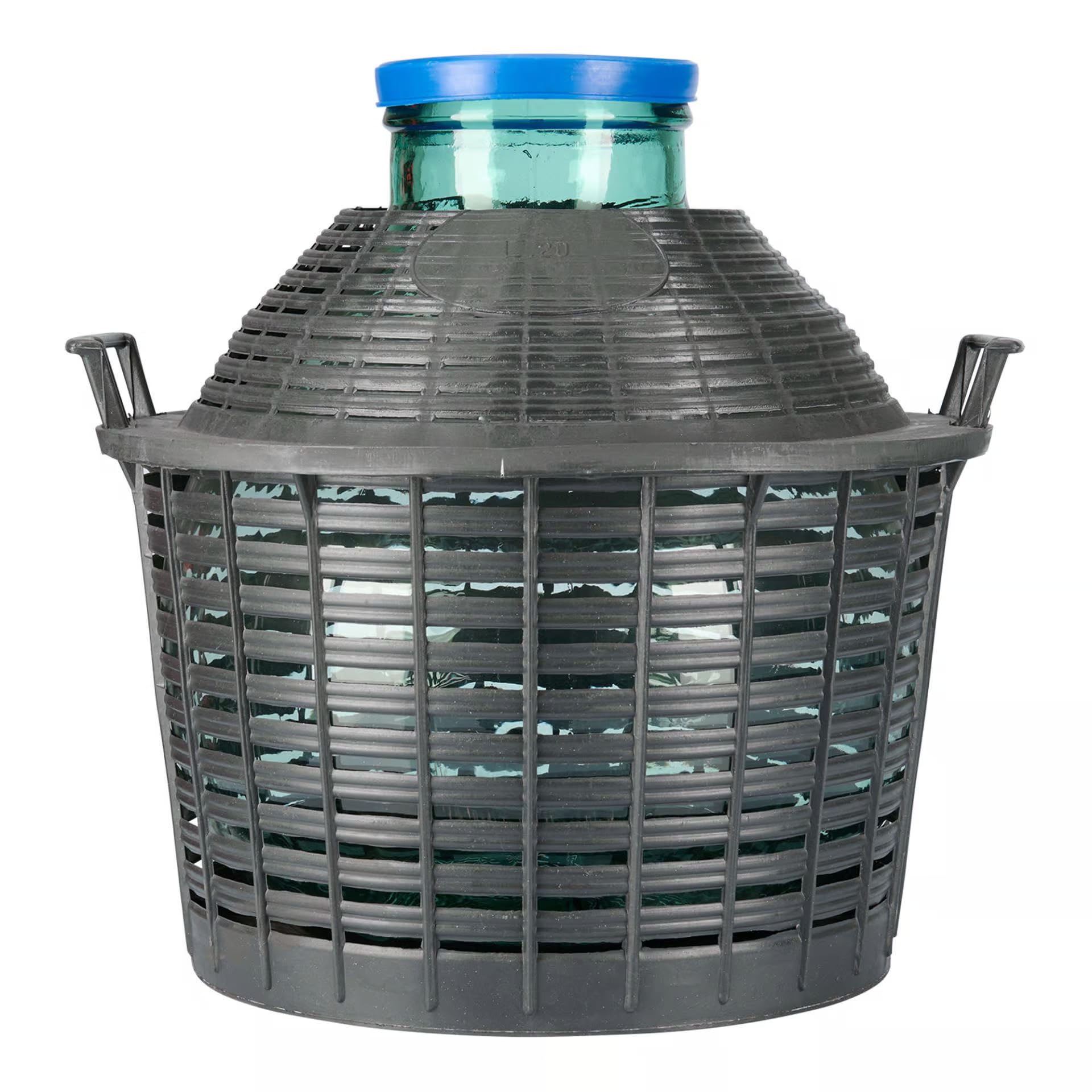 Flaschenland - Ballon en verre de 10 litres à col large, ballon de fermentation avec panier en plastique, bouteille de ballon à large ouverture, ballon de vin | Idéal pour la fabrication de vin, la - 3