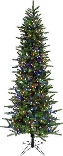 Miniatura 38 de Fraser Hill Farm Árbol de Navidad artificial de pino carmelo preiluminado de 7.5 pies con luces LED dobles multicolor y blanco cálido, follaje LED