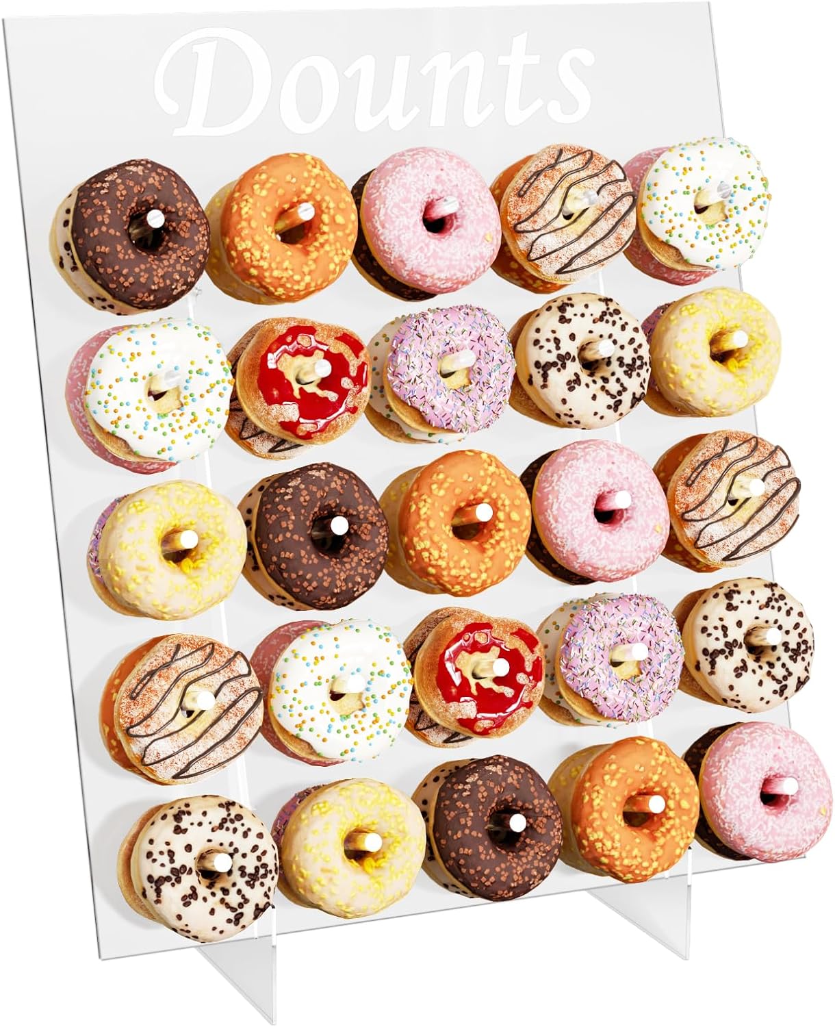 50 Donuts Large Donut Wall Display Stand, Acrylic Donut Board Displays Large Donut Stand Holders for Party Wedding Baby Shower, Decorative Doughnut and Bagel Holder