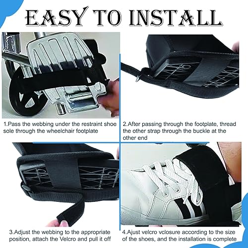 Miniatura 12 de Los zapatos de sujeción para silla de ruedas evitan que el pie se caiga del reposapiés, ajustables y fáciles de llevar, correas para zapatos