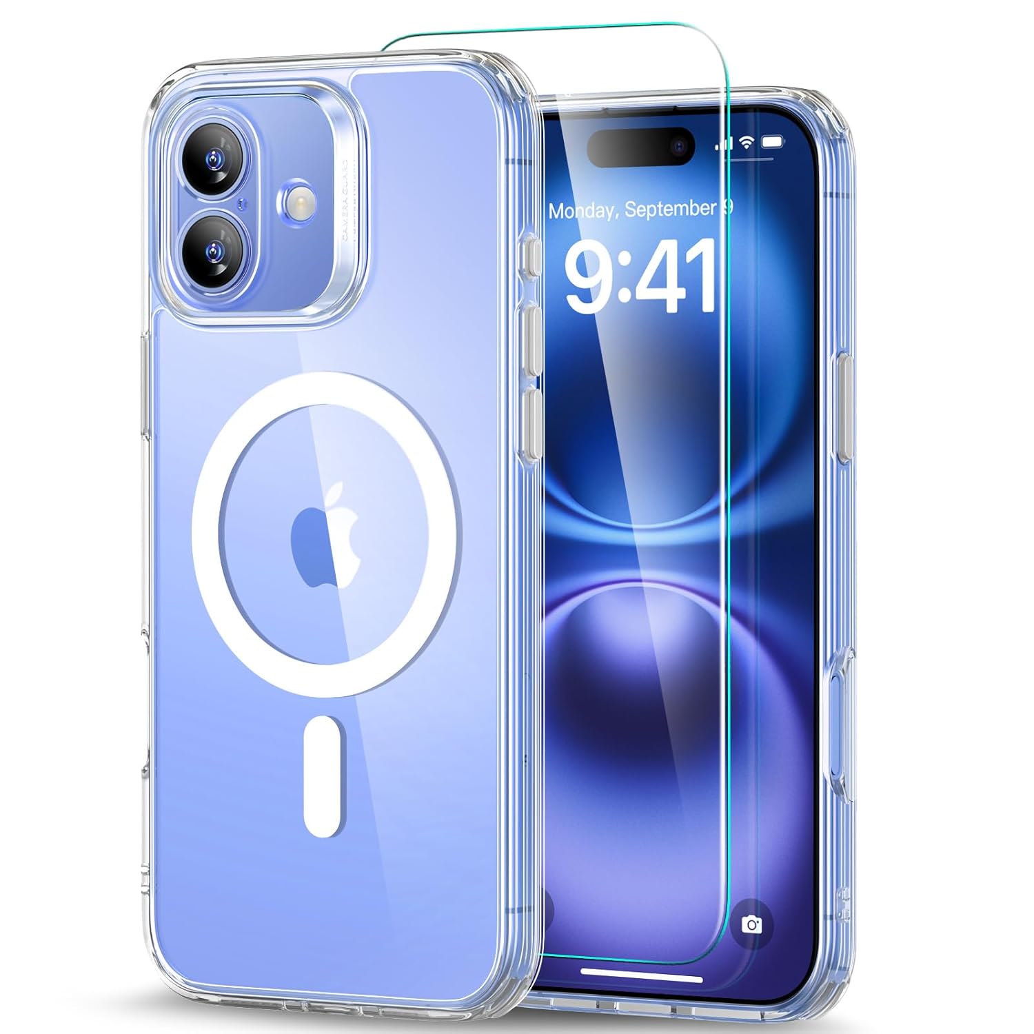 ESR For iPhone 16 Case (4 In 1) Set, Translucent Matte Case With Screen Protector, Compatible With Magsafe, TPU, Military-Grade Case Protection, Classic Series,Clear ESR For iPhone 16 Case (4 In 1) Set, Translucent Matte Case With Screen Protector, Compatible With Magsafe, TPU, Military-Grade Case Protection, Classic Series,Clear