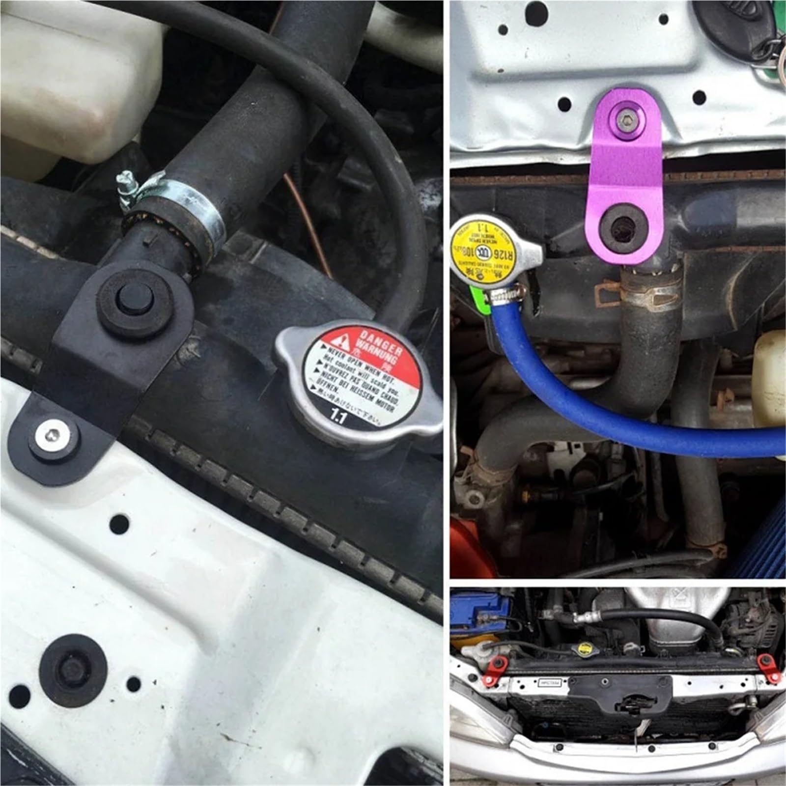 samoprzylepną Zestaw Podtrzymujący Chłodnicę Aluminiową W Stylu JDM Do Hondy, Pasuje Do Civic EK AP DC 96-00, Uchwyt Chłodnicy Samochodowej RS-HR004(Blue)