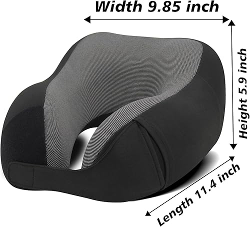 Miniatura 5 de Almohada de viaje, almohada de viaje para el cuello para diseño ergonómico de 360, espuma viscoelástica para descansar y viajar, suave y cómoda, se