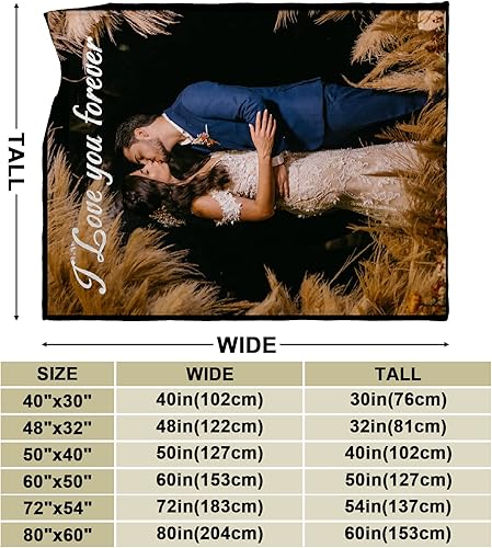 Miniatura 2 de Livole Manta personalizada con fotos y texto, fotos personalizadas, regalos de franela para bebé, novio, mamá, papá, Navidad, cumpleaños (1 foto, 48