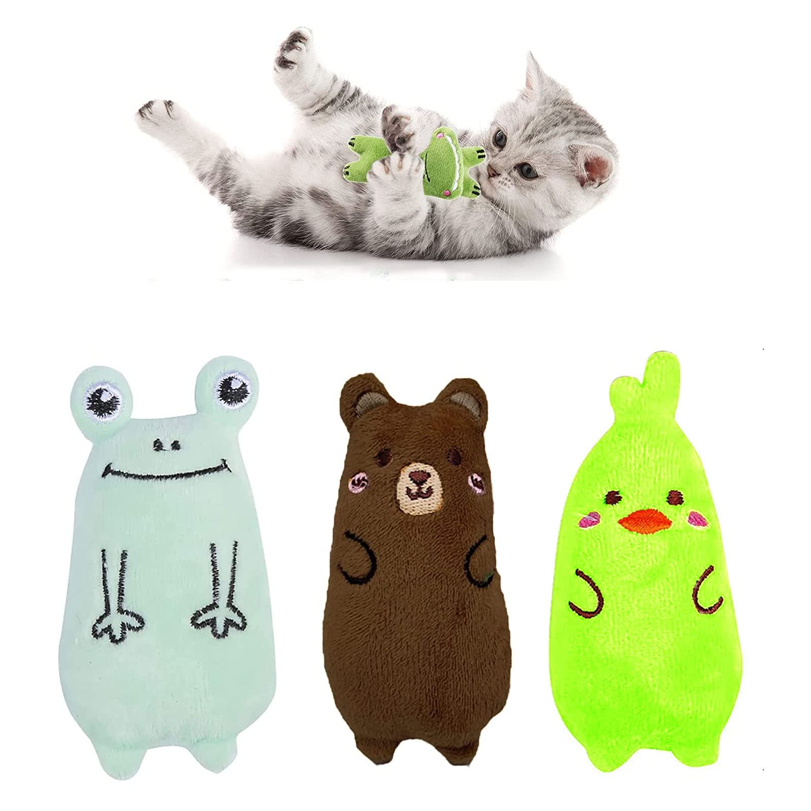 emily pets Cat Chewing Toy Plush Interactive Stuffed Funny Cat Entertaining Toy Cat Bite Toy Cat Catnip Toy for Indoor Cats & Kitten (Color May Vary, Pack of 3) (B09QL593HC) Amazon Price History, Amazon Price Tracker