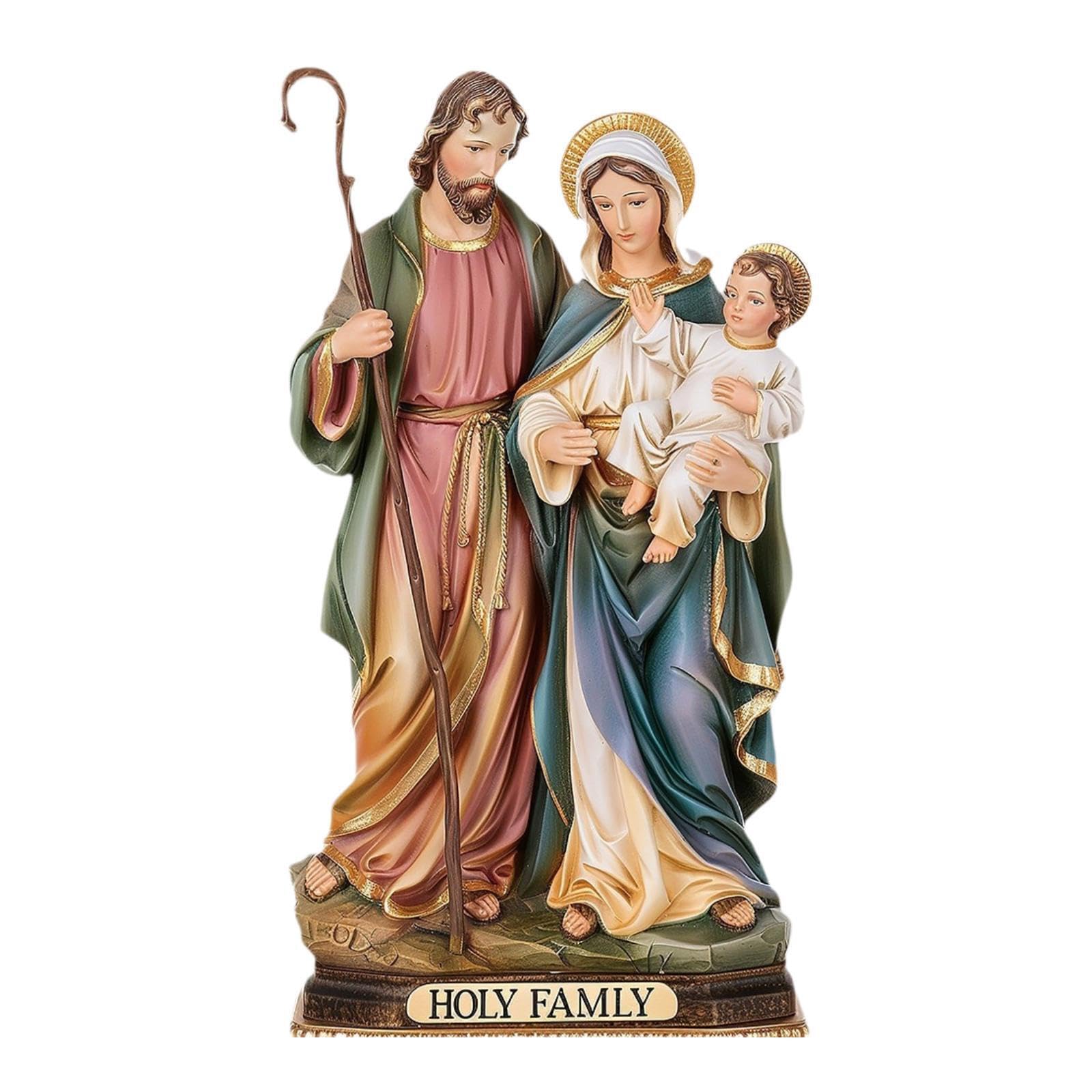 QIXCXAZ Inspired Nativity Scene Jesus Birth Decoration Holy Family Figurine Holiday Desktop Charm Stunning Religious Ornament Tabletop Religious Home Decor