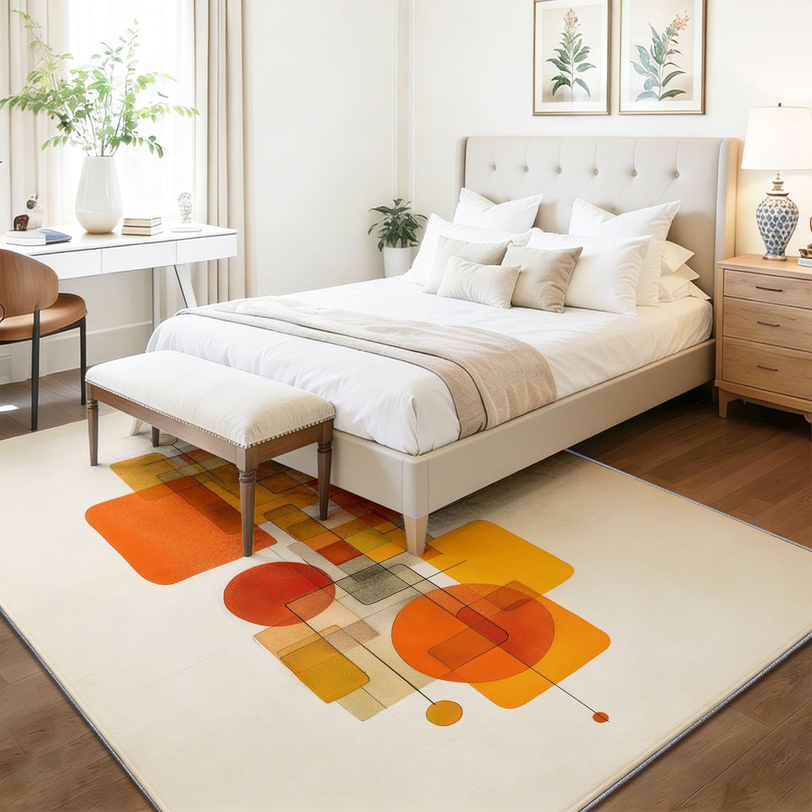 Minimalistisch Nordisch Teppich Orange Beige 120 x 170 cm
