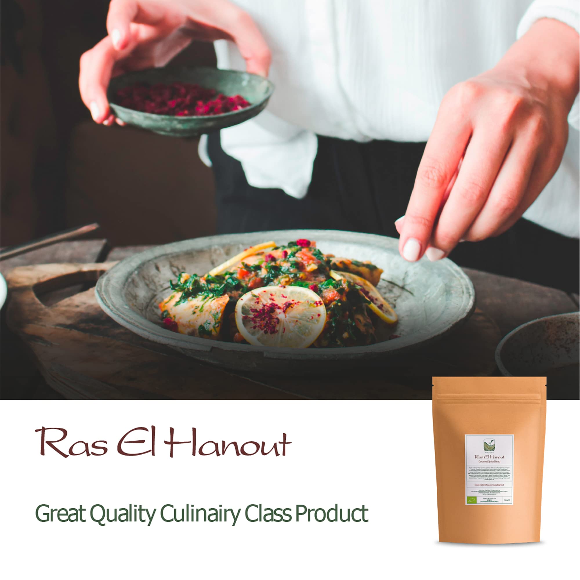Ras El Hanout Especia Marroquí - Mezcla Condimentos Marroquíes Orgánicos Ras El Hanoit - Especia Tagine