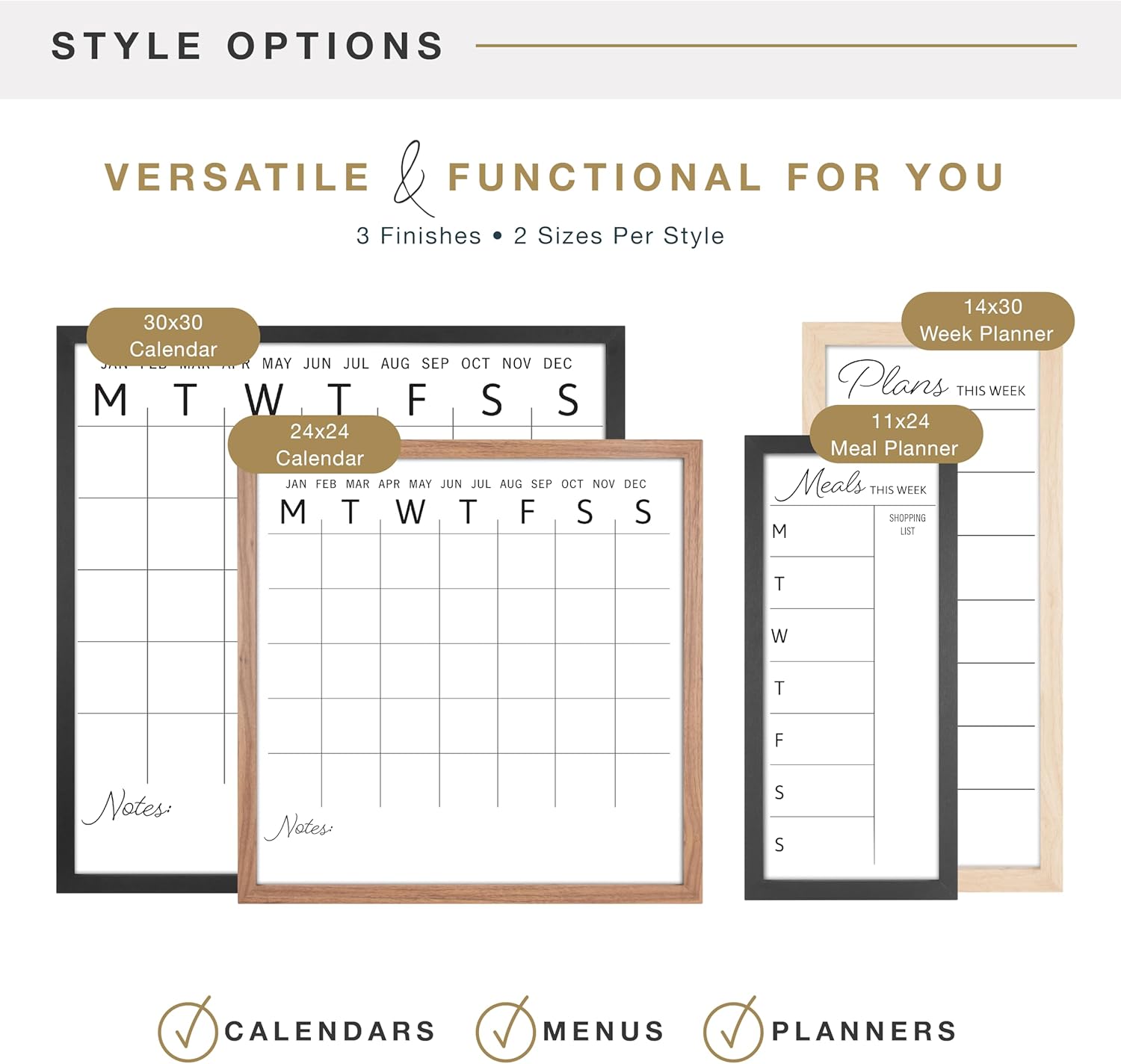 MCS Dry Erase Weekly Planner 14x30 Natural Framed Calander Whiteboard for Wall, Plan Your Week with Family Weekly Planner for Dinners, Sports, Events & More