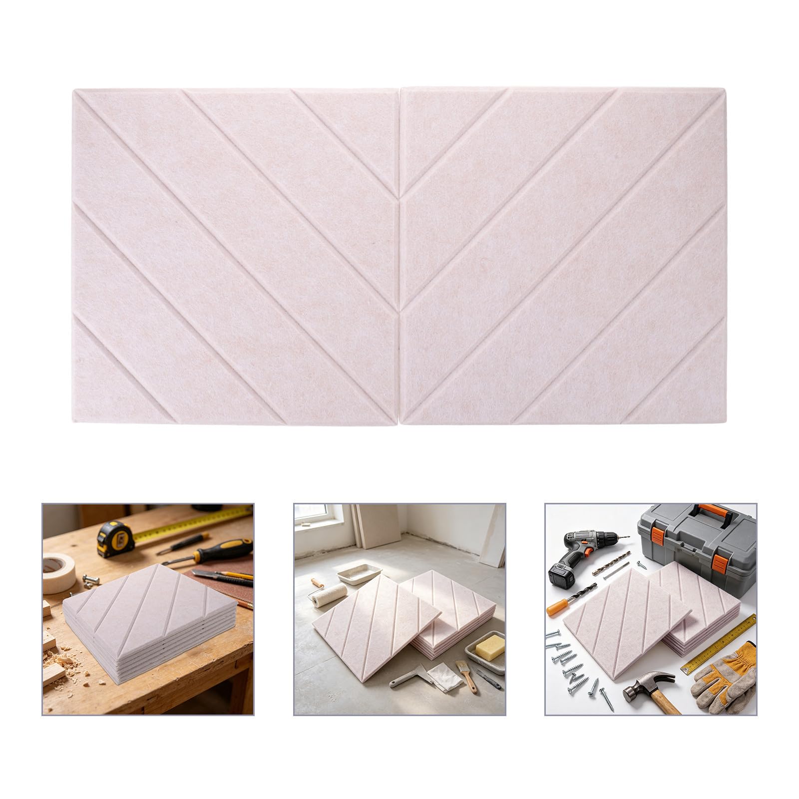 YARNOW 12 Pezzi Pannello Acustico Quadrato Autoadesivo 30cm Bianco per Sale