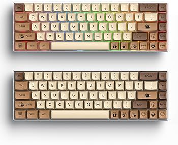 Amazon | XDA PBT キーキャップ、138 キー染料昇華コーヒー猫