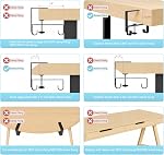 Pas de bac de gestion de câbles sous bureau, 30" Grand Organisateur de cordons en feutre avec conception Pegboard-Style, Support de bande de puissance, Panneau de confidentialité pour le bureau debout & Bureau d'accueil, support de pince/vis (Khaki/Gray)